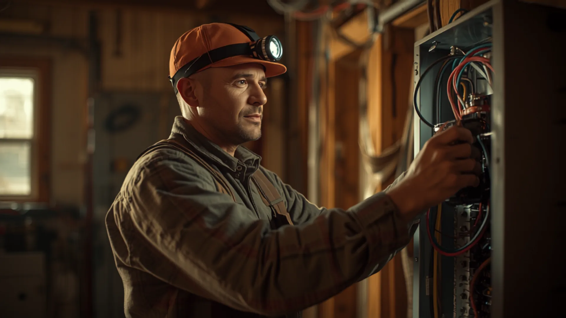 A electrician at work
