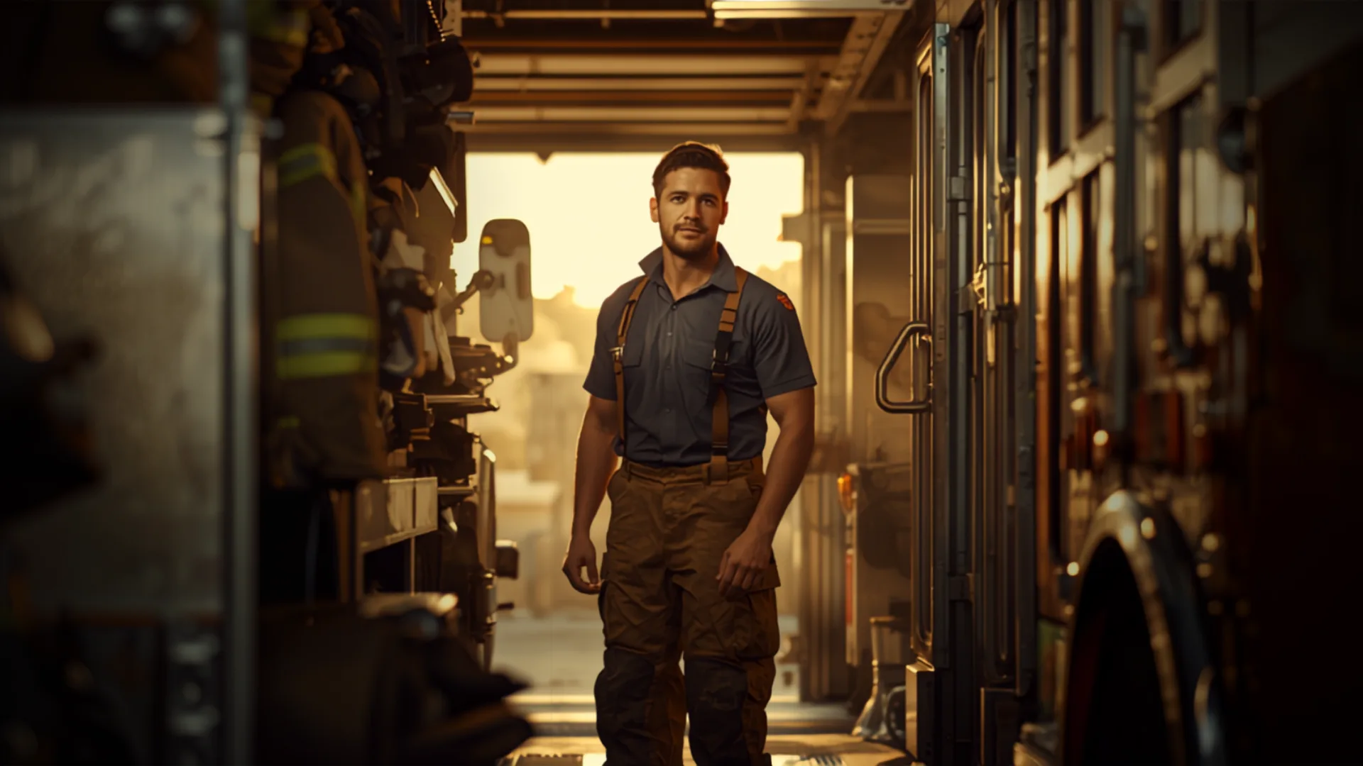 A firefighter at work