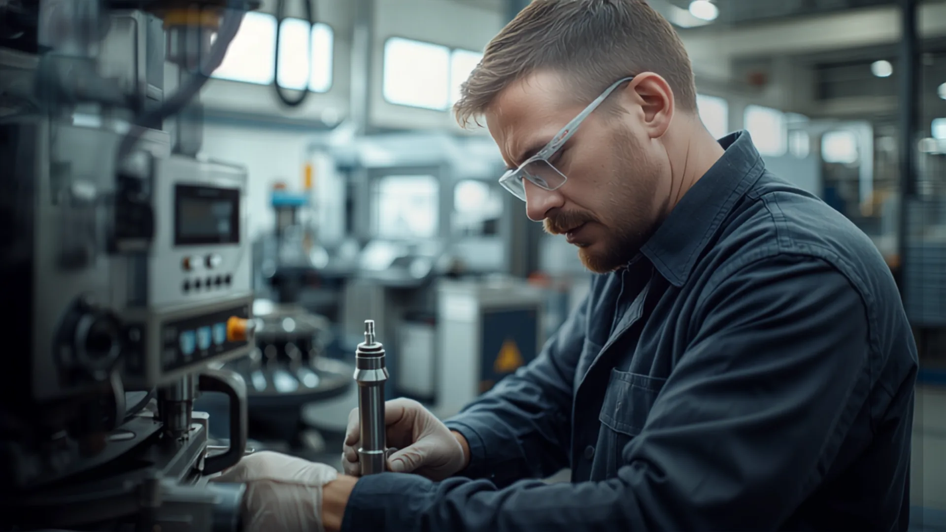 A manufacturing worker at work